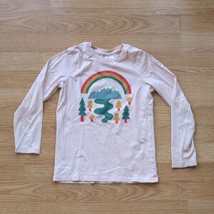 Hanna Andersson Peach Long Sleeve Shirt with Rainbow and Trees